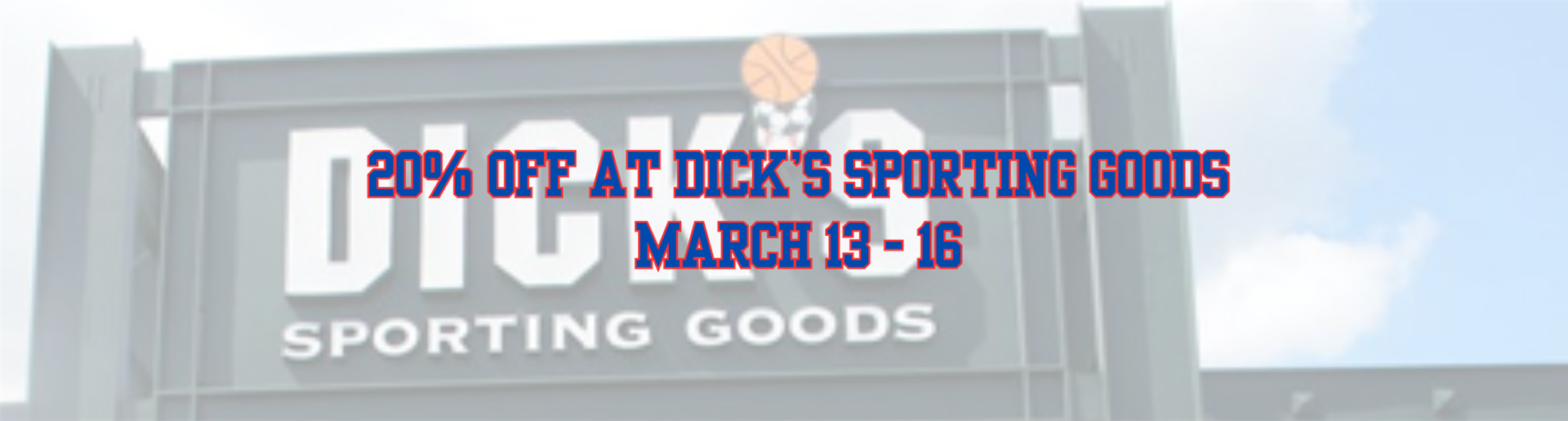 20% off at Dick's Sporting Goods
